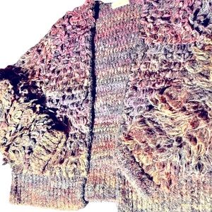 Purple knit open faced cardigan